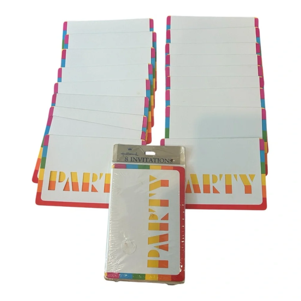 VTG Hallmark Rainbow Party Invitations PRIDE 1 in Package 17 Loose 25 Total READ